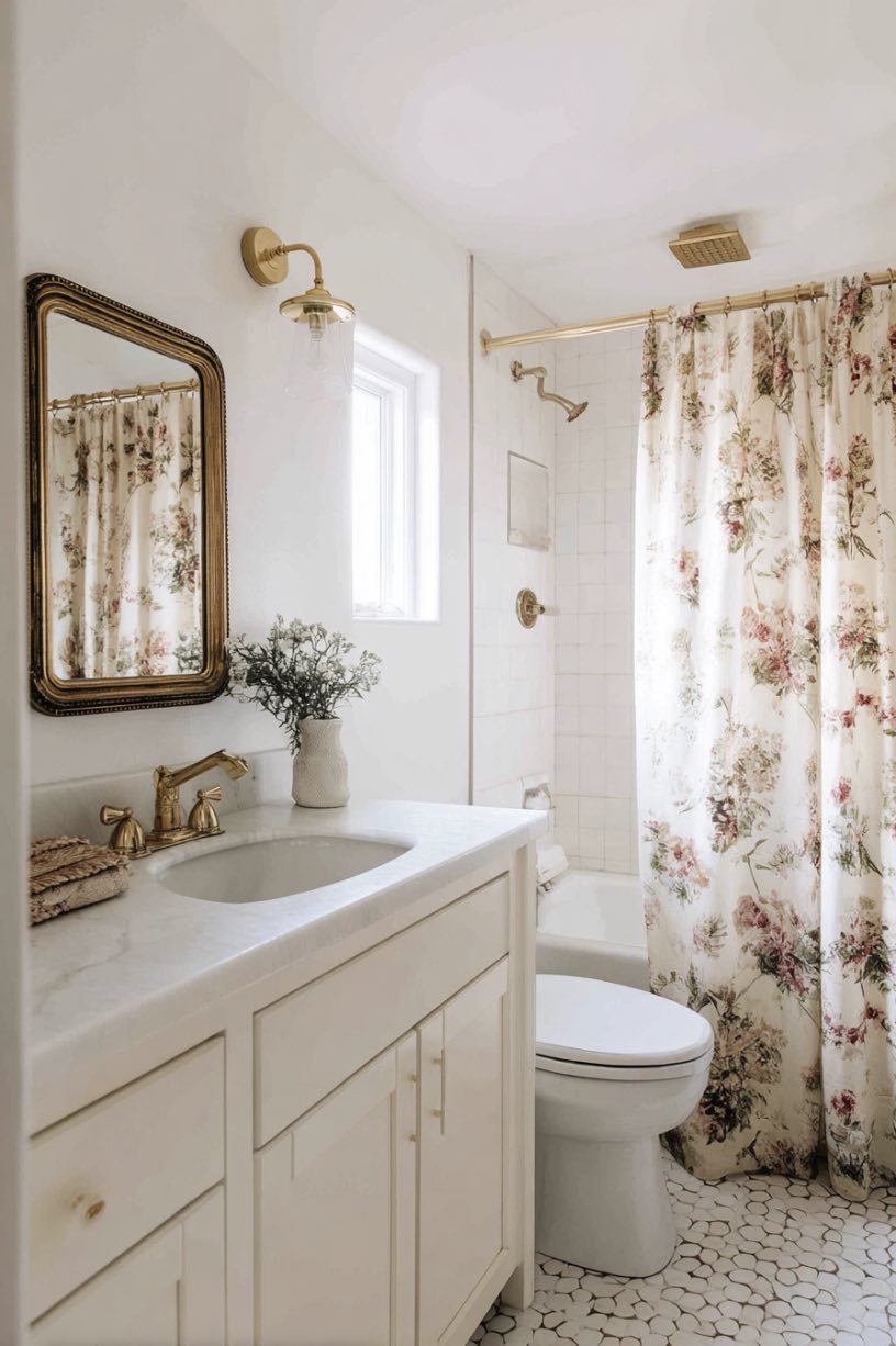 10. Gold Fixture Farmhouse Romance