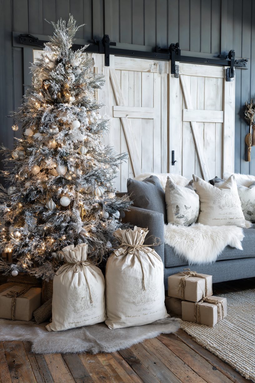 11. Neutral Christmas Tree Shiplap Background
