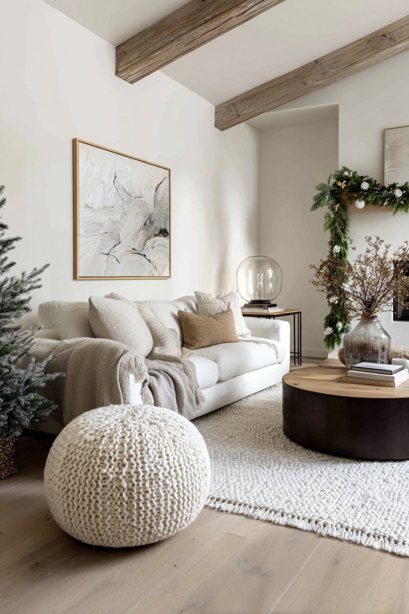 16. Boho Modern Farmhouse Christmas Garland
