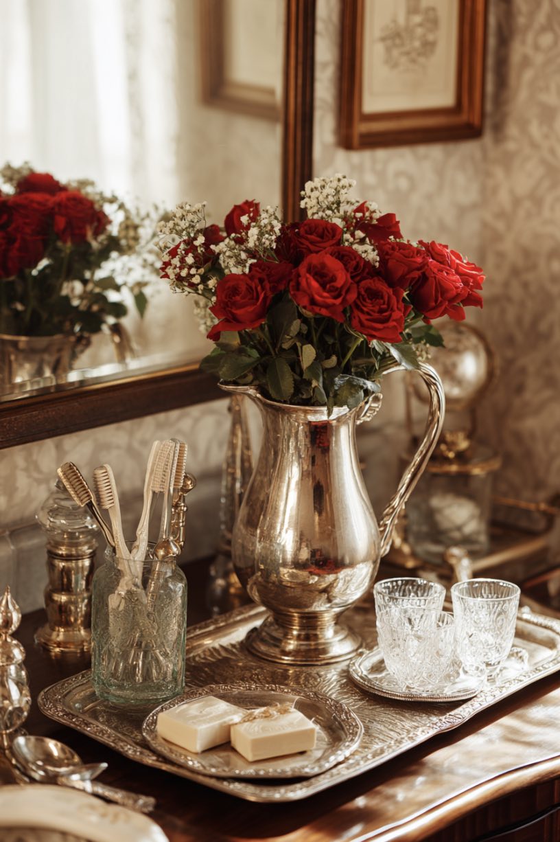 18. Monet-Inspired Bathroom Artistry