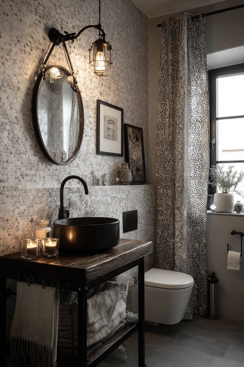 2. Raindrop Tile Industrial Farmhouse Fusion