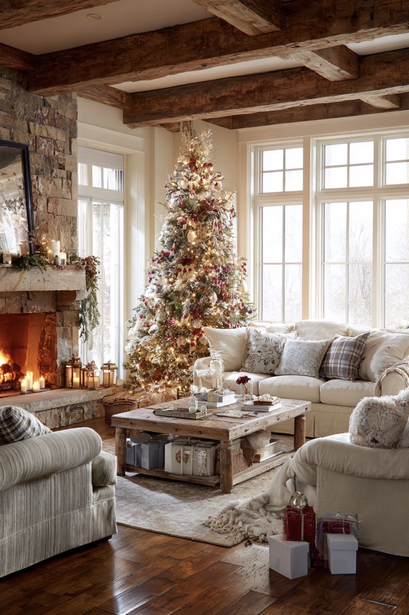 4. Country Christmas Living Room Coziness