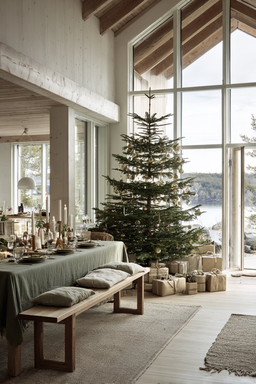 5. Scandinavian Minimalist Christmas Living