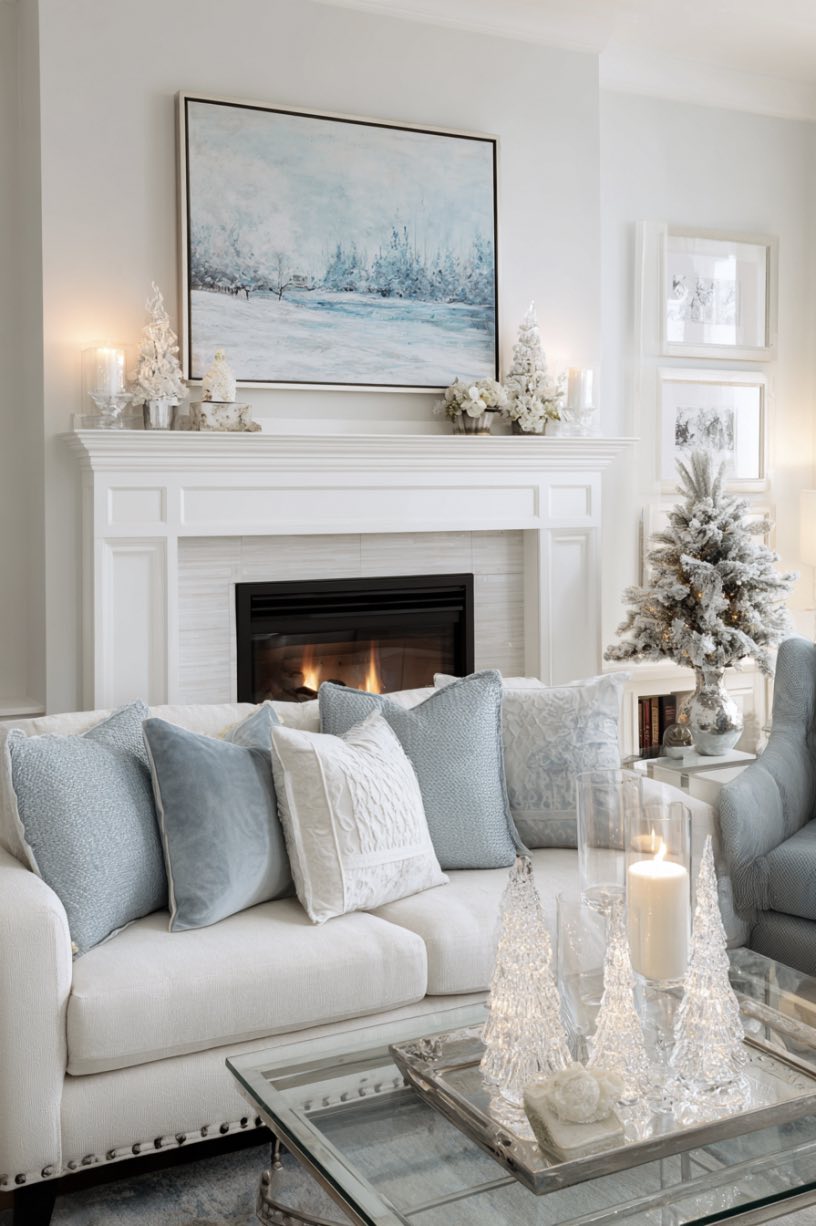 6. Crystal Tree Mantelpiece Styling
