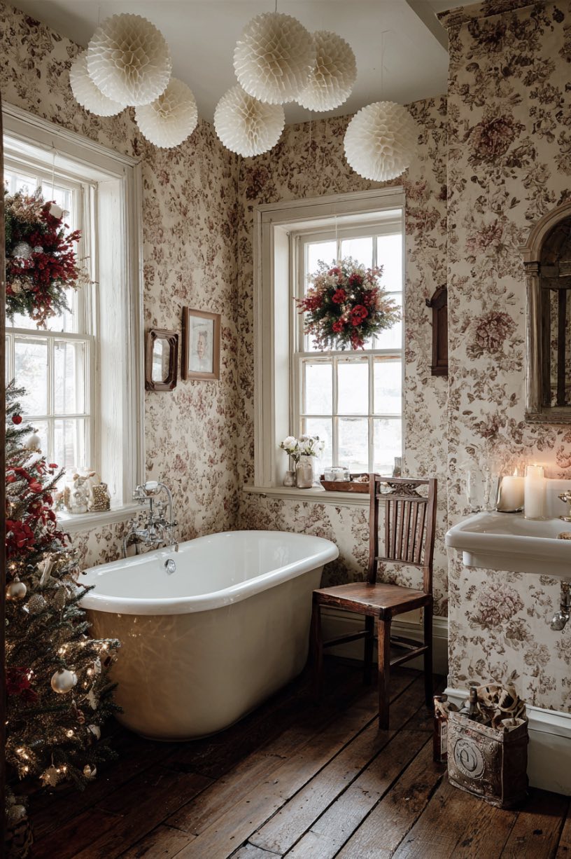 8. Vintage Floral Christmas Sanctuary