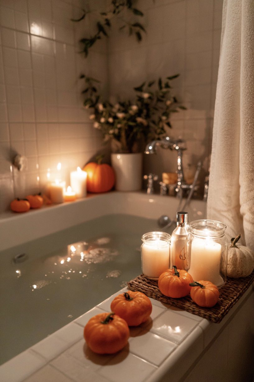 5. Bathtub Pumpkin Glow