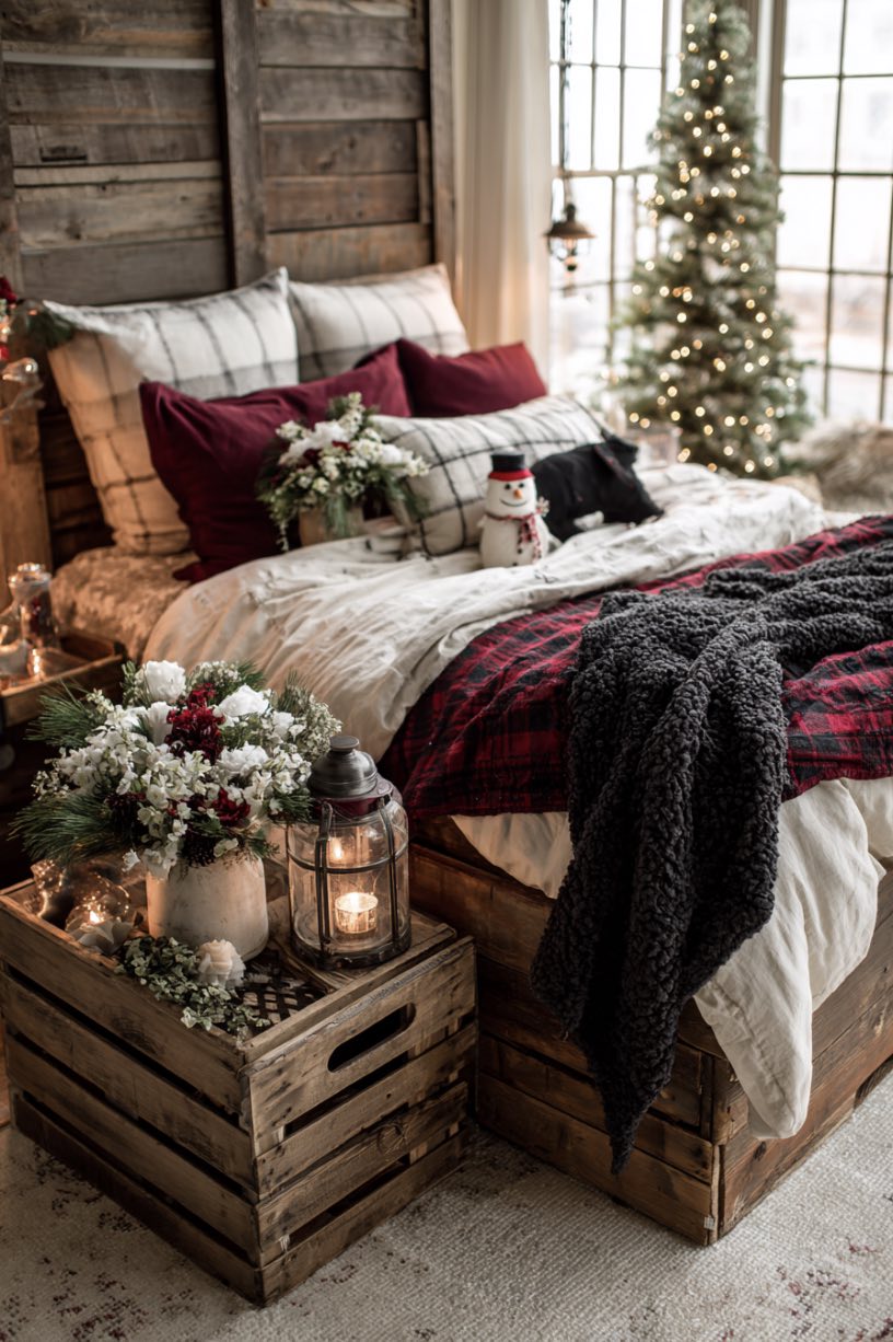 Vintage Christmas Bedroom Decor