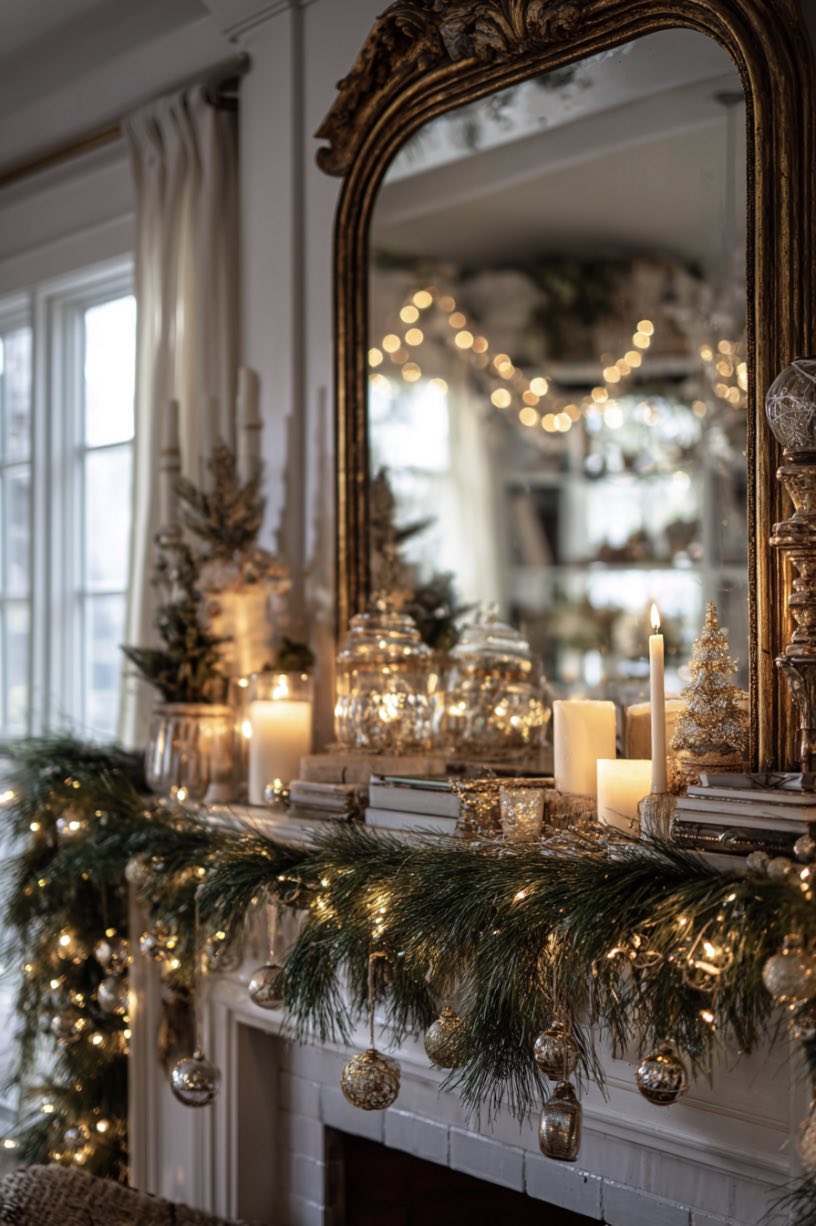 Statement Mirror Christmas Display