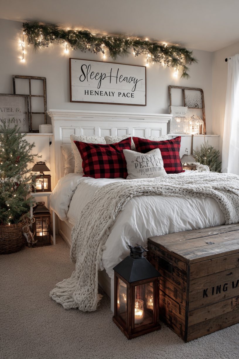 Vintage Christmas Bedroom Sign