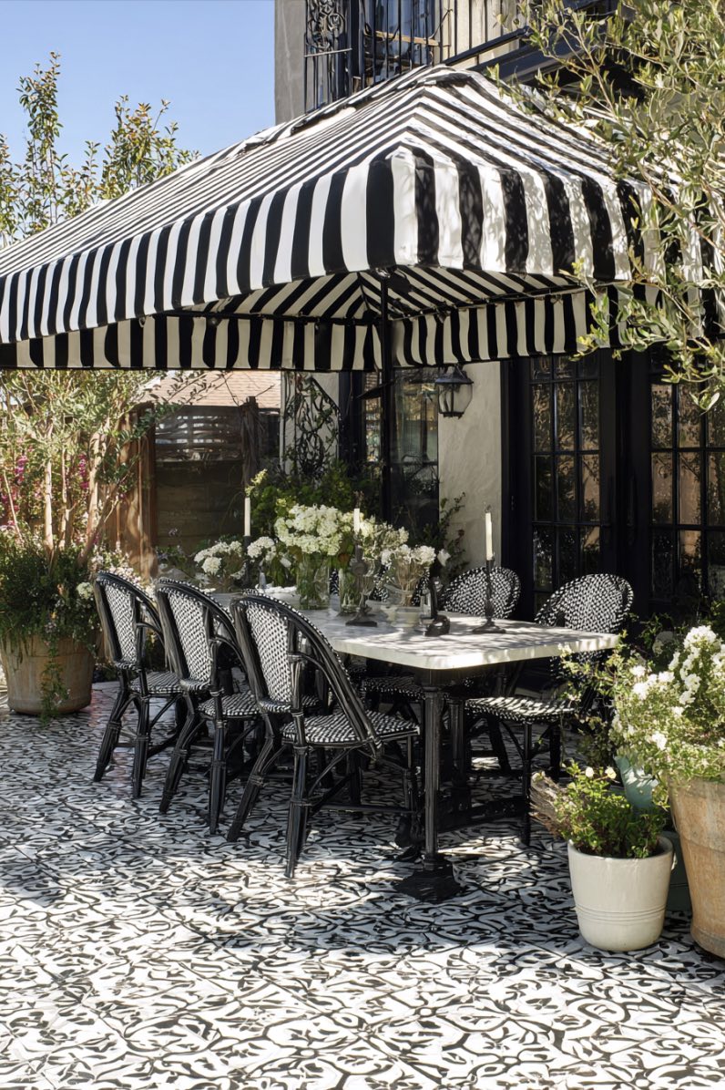 Classic Stripes Meet French Patio Charm
