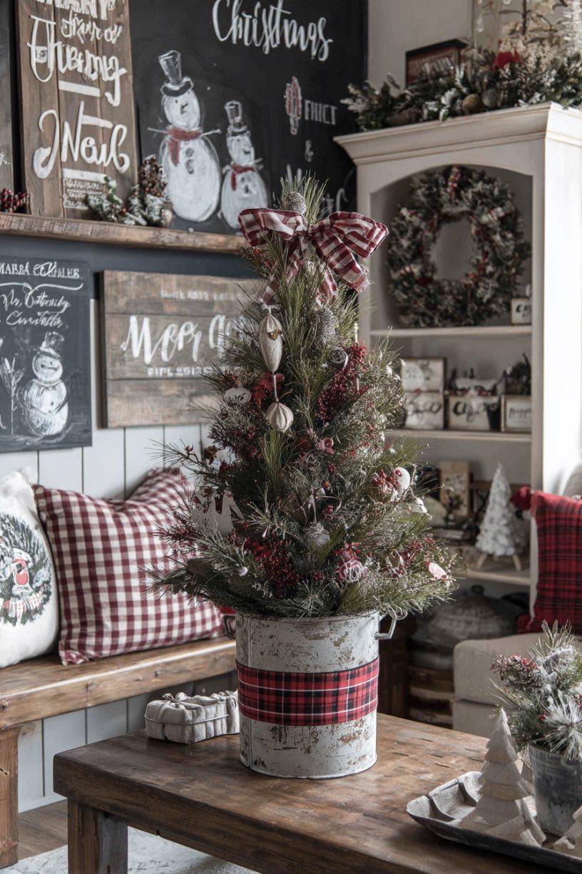 Rustic Milk Can Christmas Decor