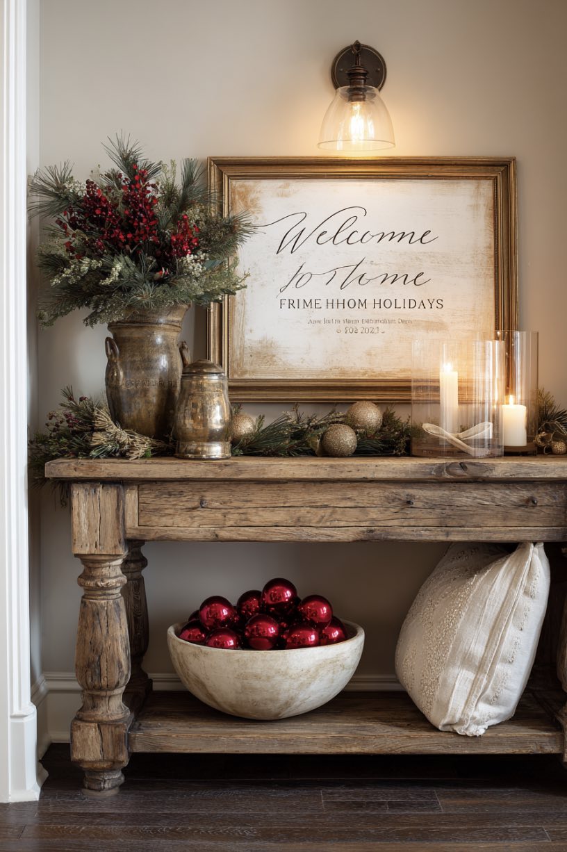 Welcoming Holiday Entryway Setup