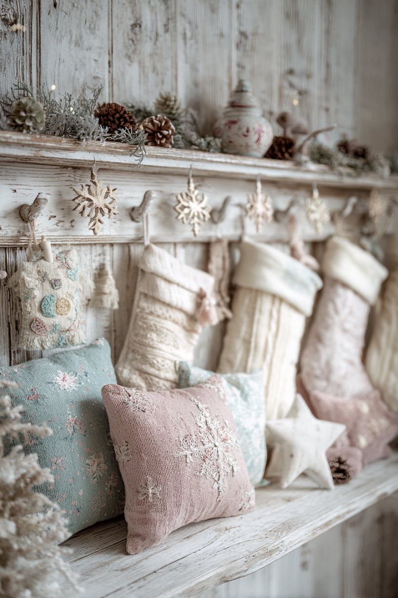 Vintage Pastel Christmas Wall Decor