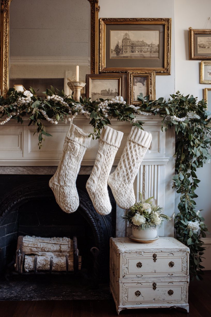 Vintage Fireplace Mantel Christmas