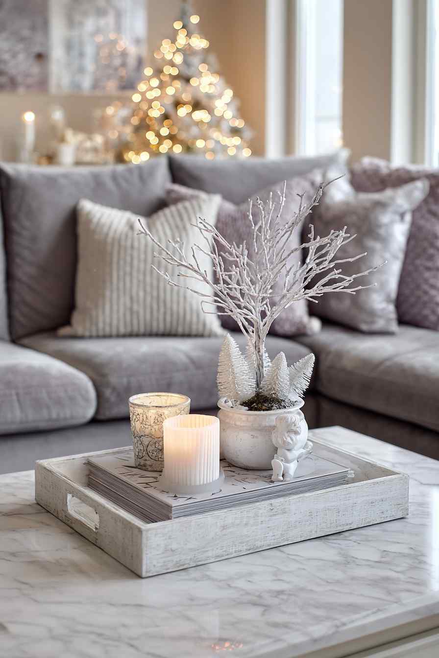 Winter Calm in a Marble-Framed Living Room