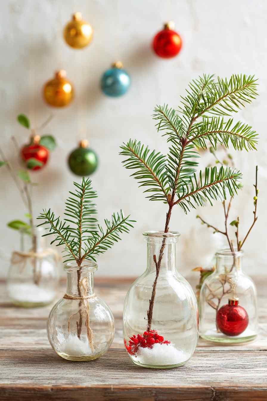 Glass Vase Tree with a Quiet Holiday Charm
