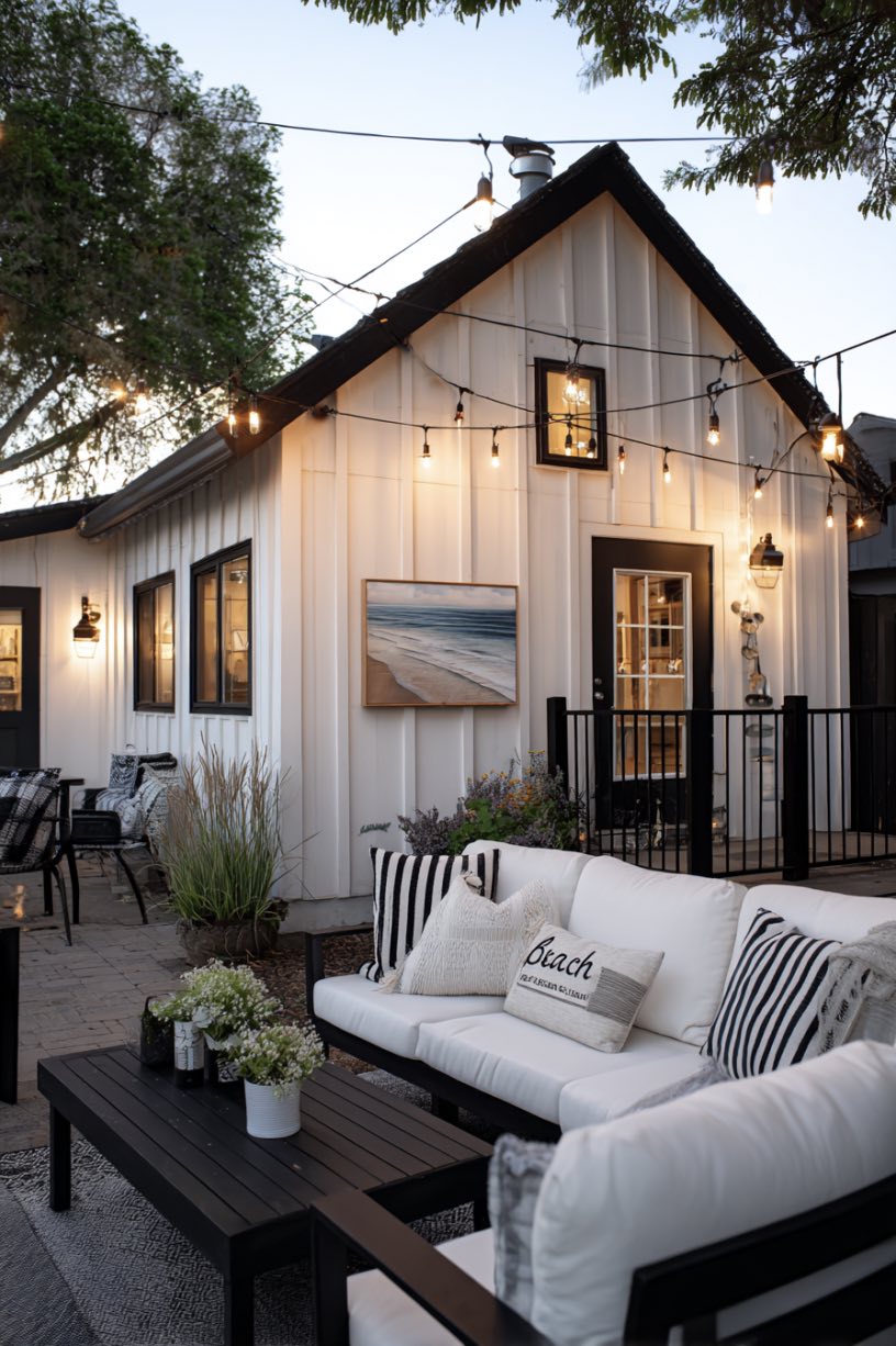 Chic Patio with a Hint of Coastal Charm