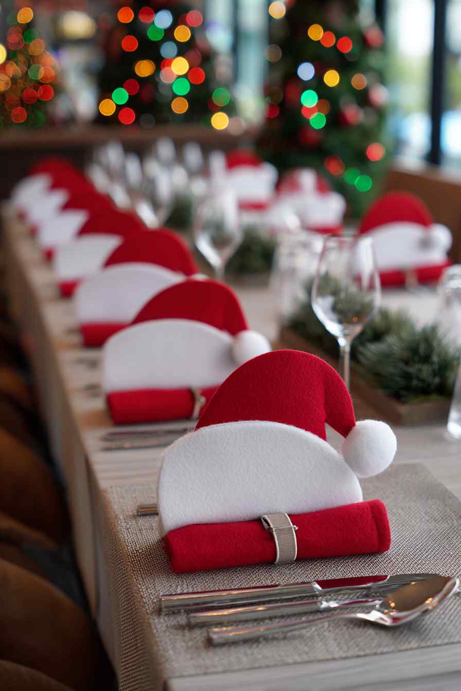 Santa Hat Silverware Festive Fun at the Table