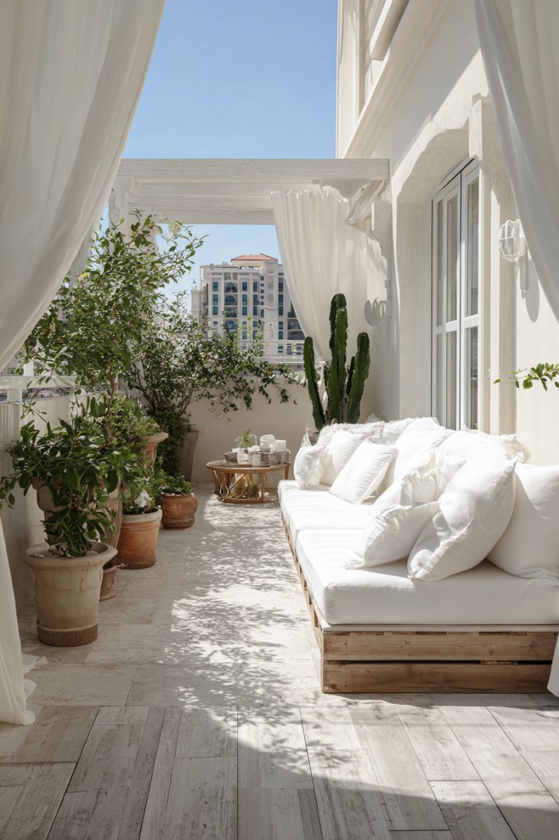 Earthy Elegance in a Minimalist Balcony