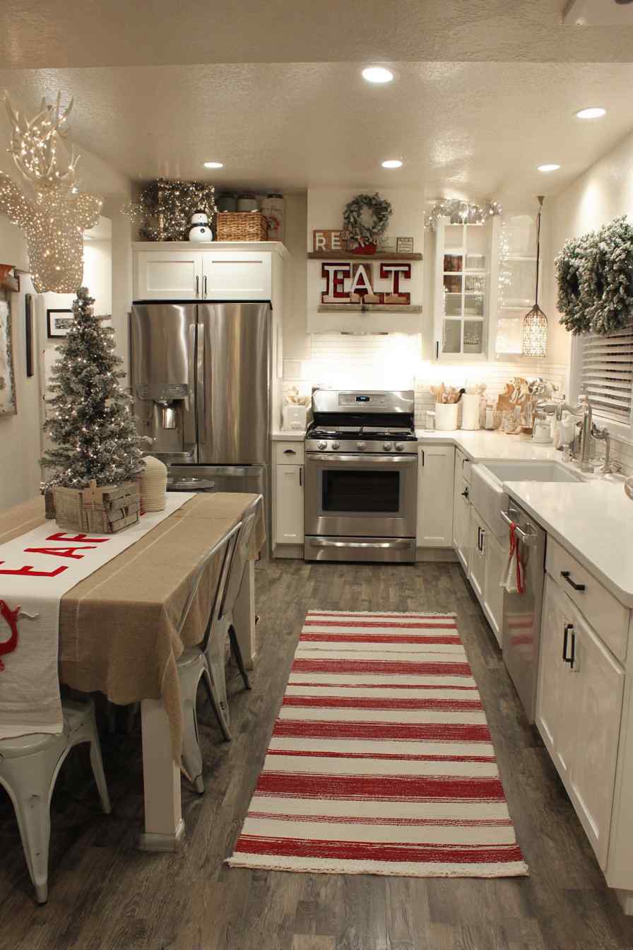 Holiday Warmth in a Sleek Kitchen
