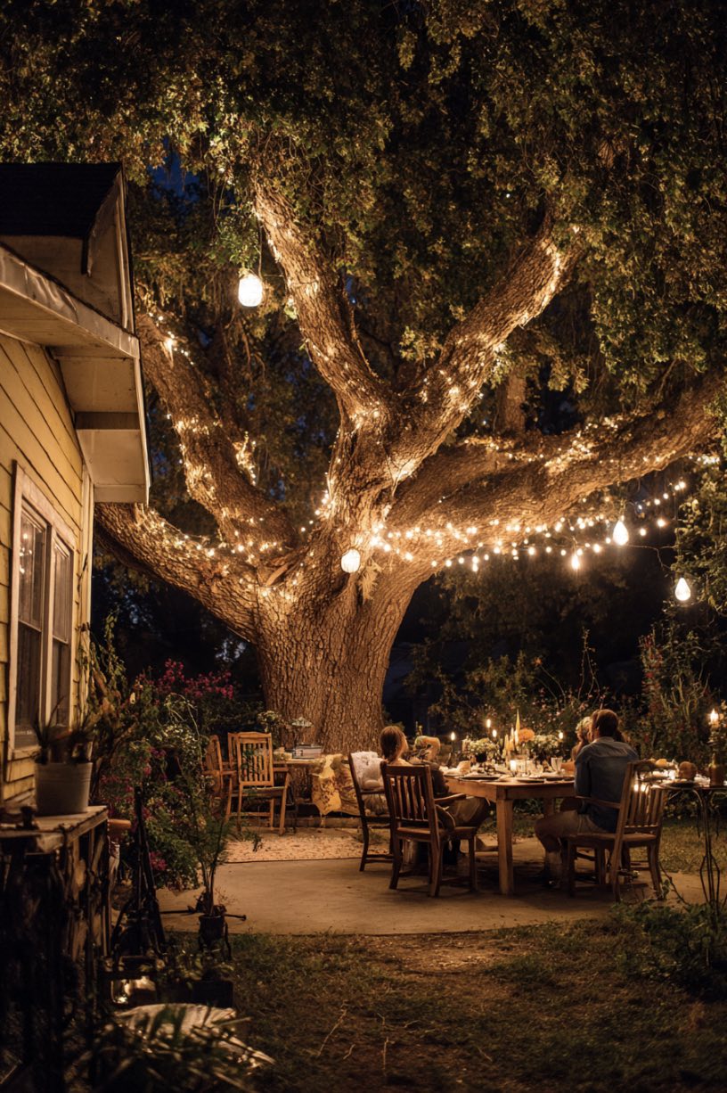 Dinner Under the Tree Lights