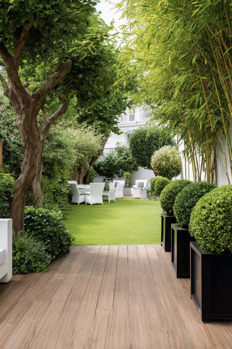 Modern French Garden with Boxwood Accents