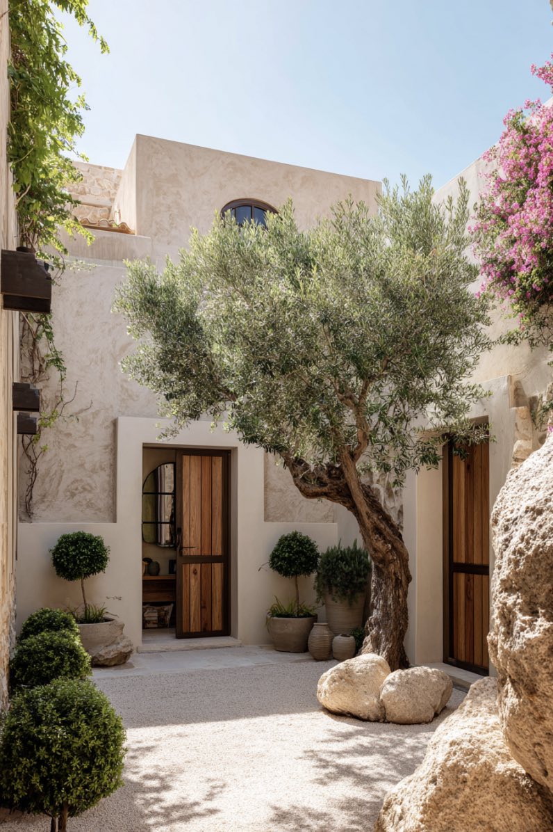 Mediterranean Calm with Boxwood Touches