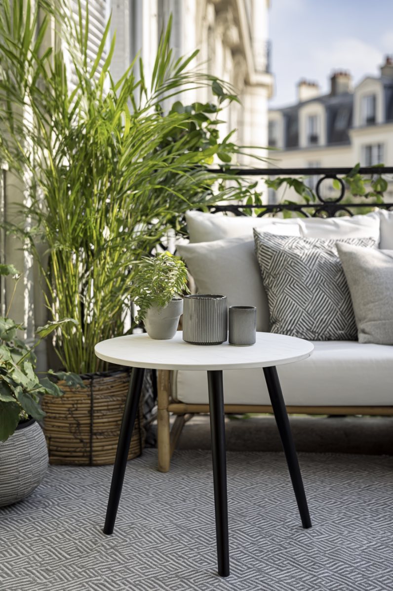 Chic French Balcony with Tropical Vibes