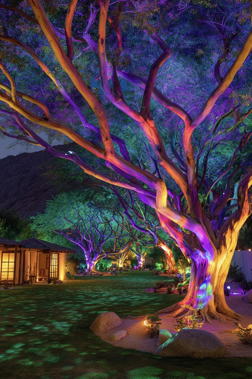 Garden Lights and Glowing Trees