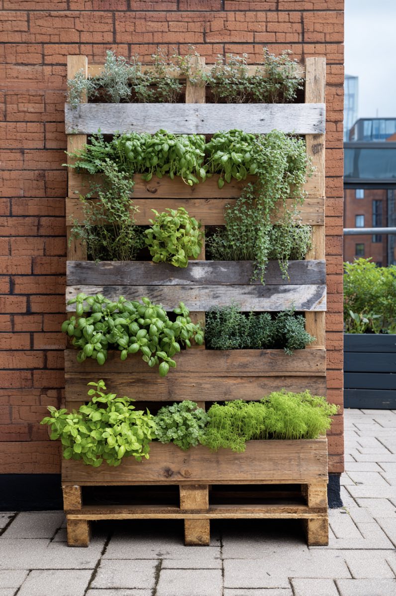 Upcycled Pallet Herb Wall