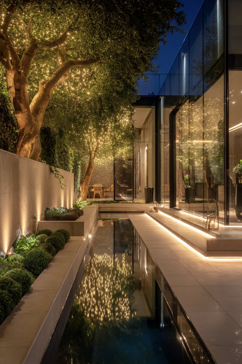 Evening Elegance in a Minimalist Garden