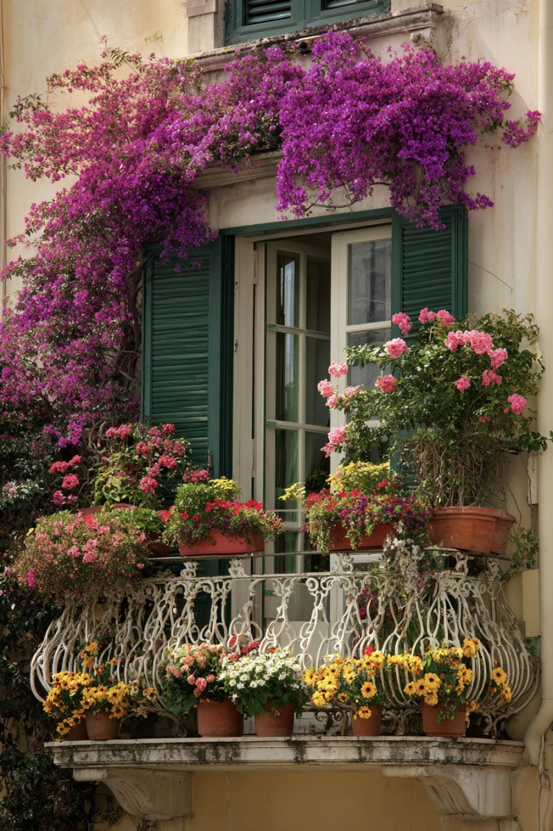 Spring Balcony in Full Bloom