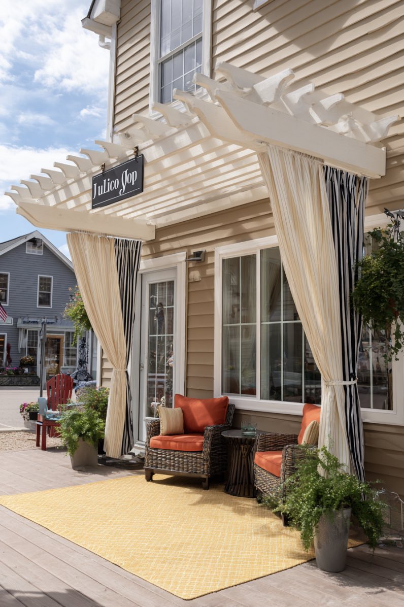 Striped Curtain Charm for Patio Porch Ideas