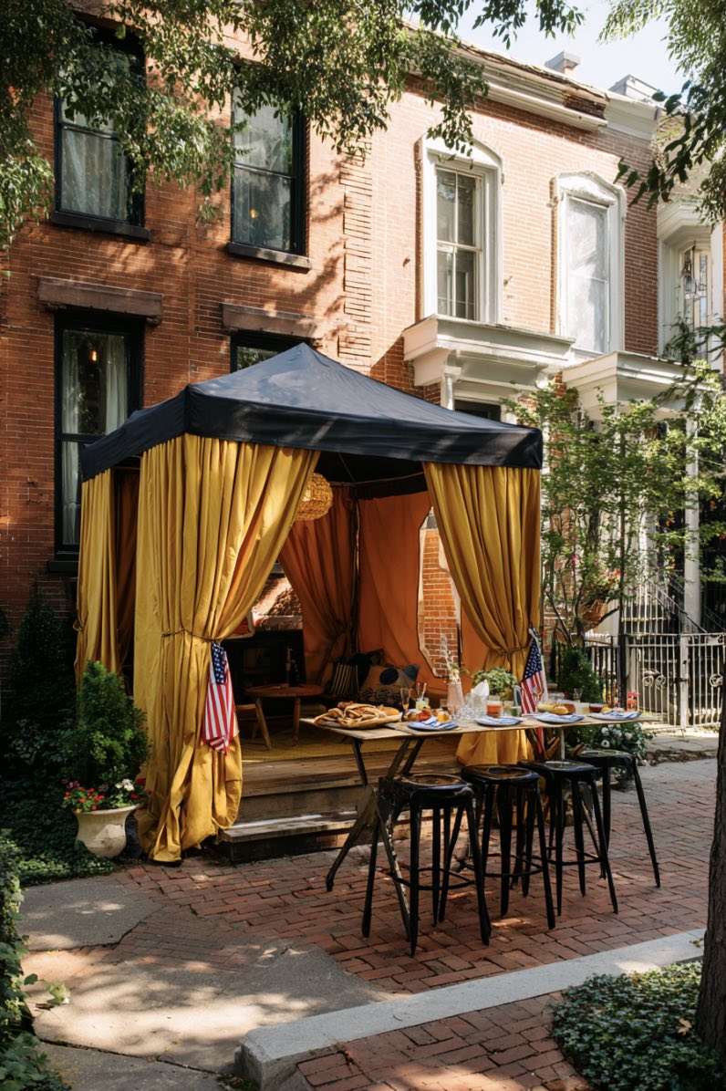 Back Porch Bar with Curtain Warmth
