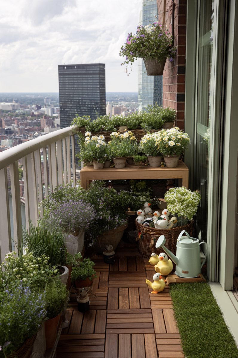 City Balcony with a Playful Garden Touch