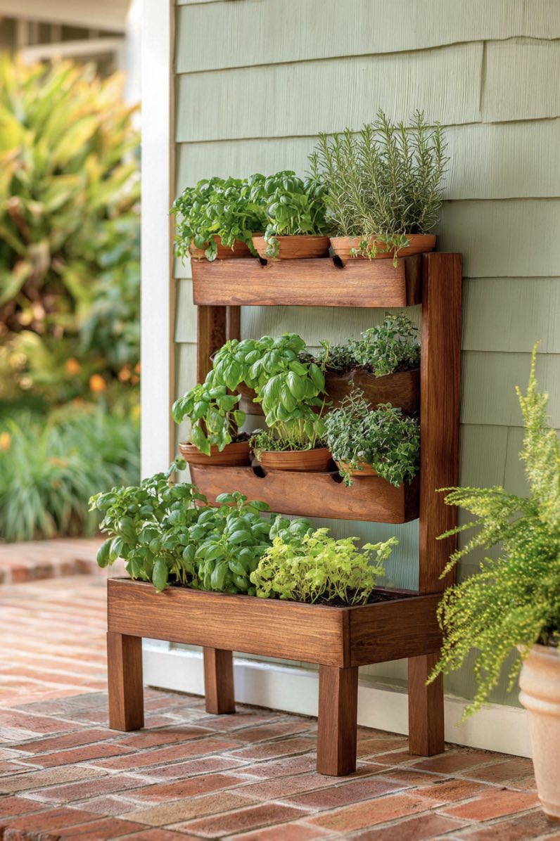 Porch Pallet Garden Rack