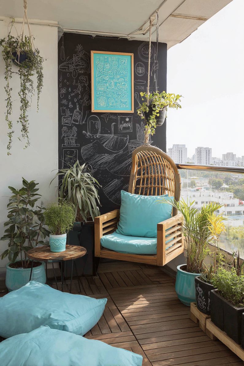Boho Balcony with a City View