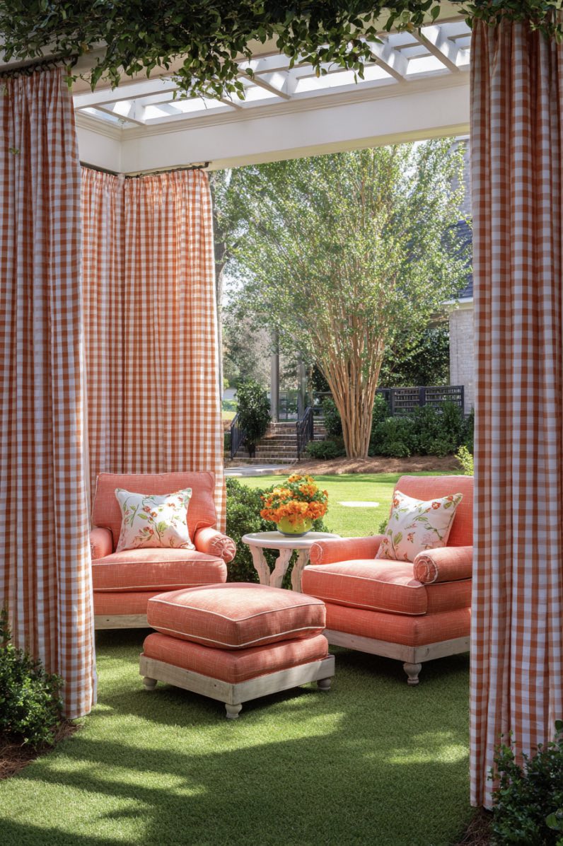 Gingham Charm on the Patio