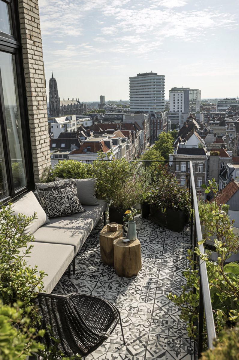 Monochrome Chic with a City View