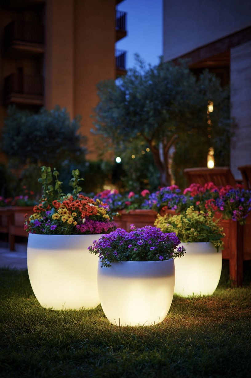 Glowing Blooms in the Night Garden