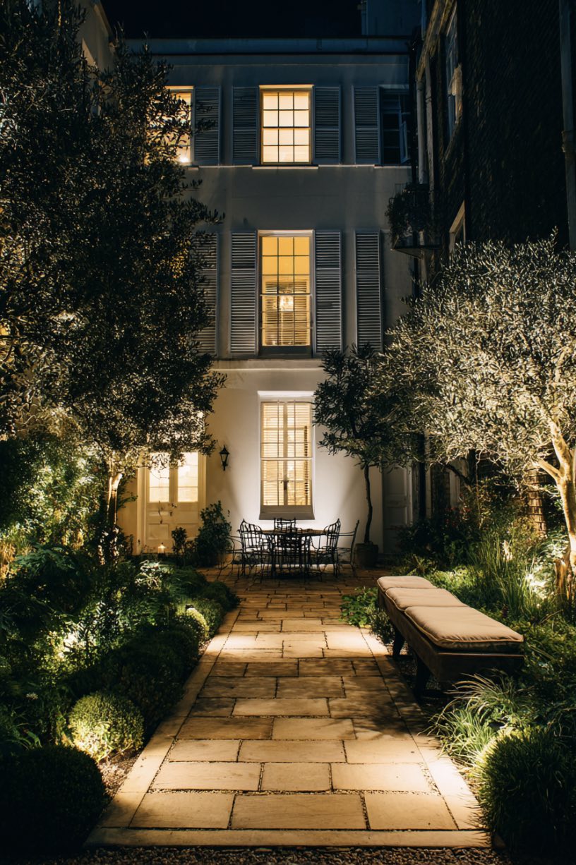 Evening Glow in a Garden
