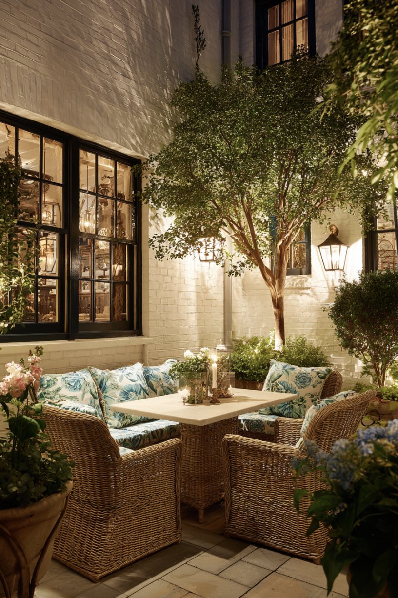Courtyard Charm with a Floral Touch