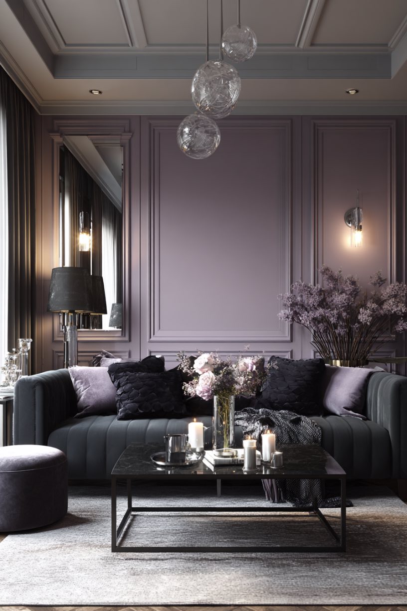 Lilac and Charcoal