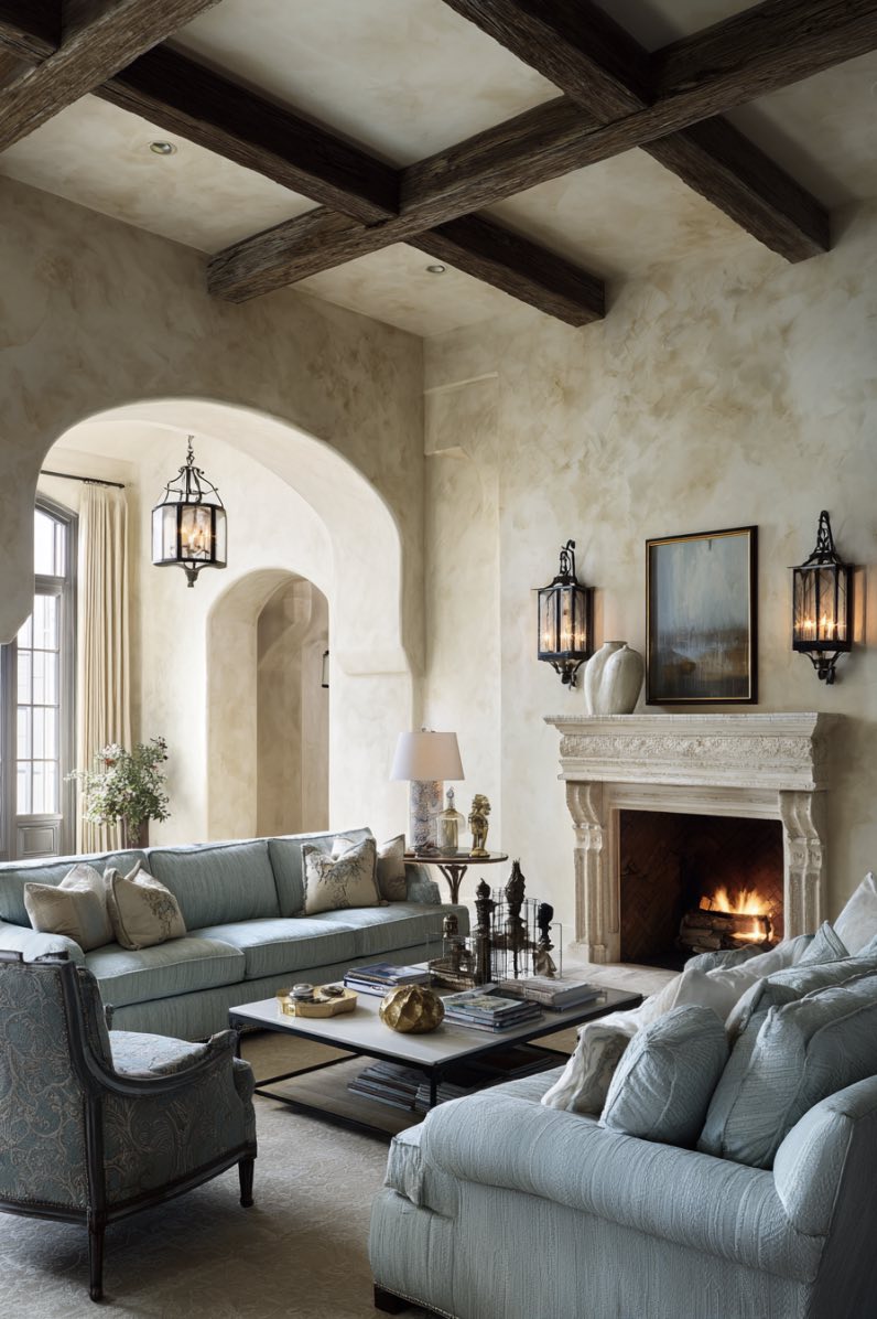 Old-World Charm with a Soft Blue Twist