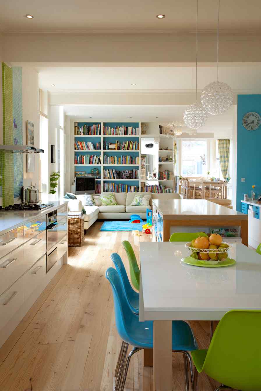 Playful Color in a Polished Family Hub
