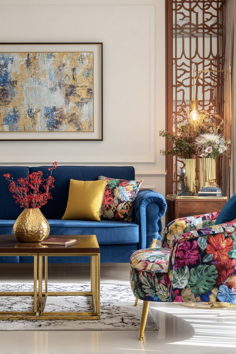 Royal Blue with a Floral Twist
