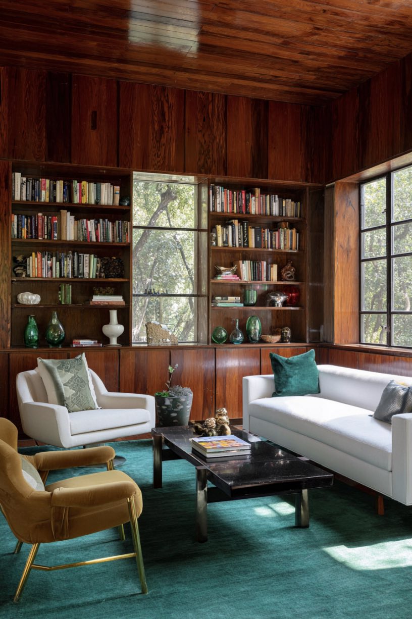 Emerald Green and White Living Room