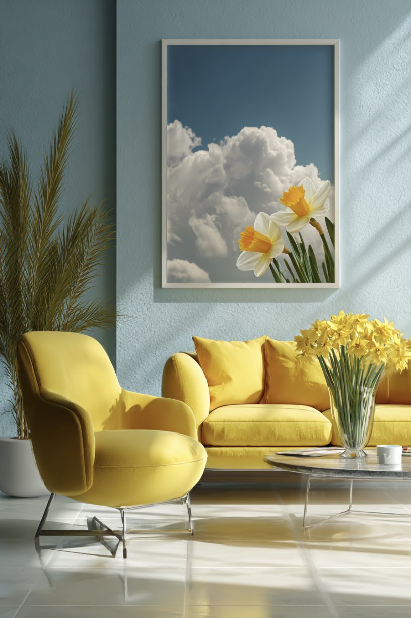 Fresh Daffodils and Sunny Seats