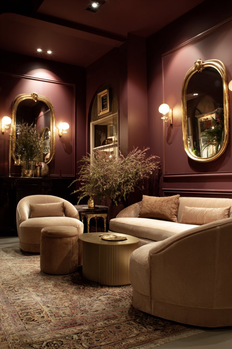 Maroon and Blush Beige