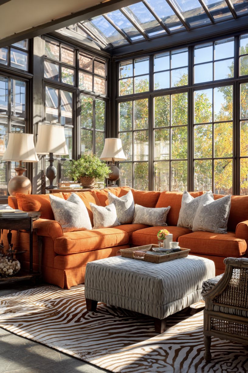 Sunny Comfort with Bold Orange Flair